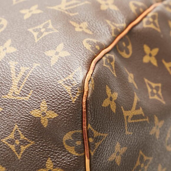 LOUIS VUITTON Brown Monogram Leather Keepall 55 Boston Bag - Picture 5 of 13